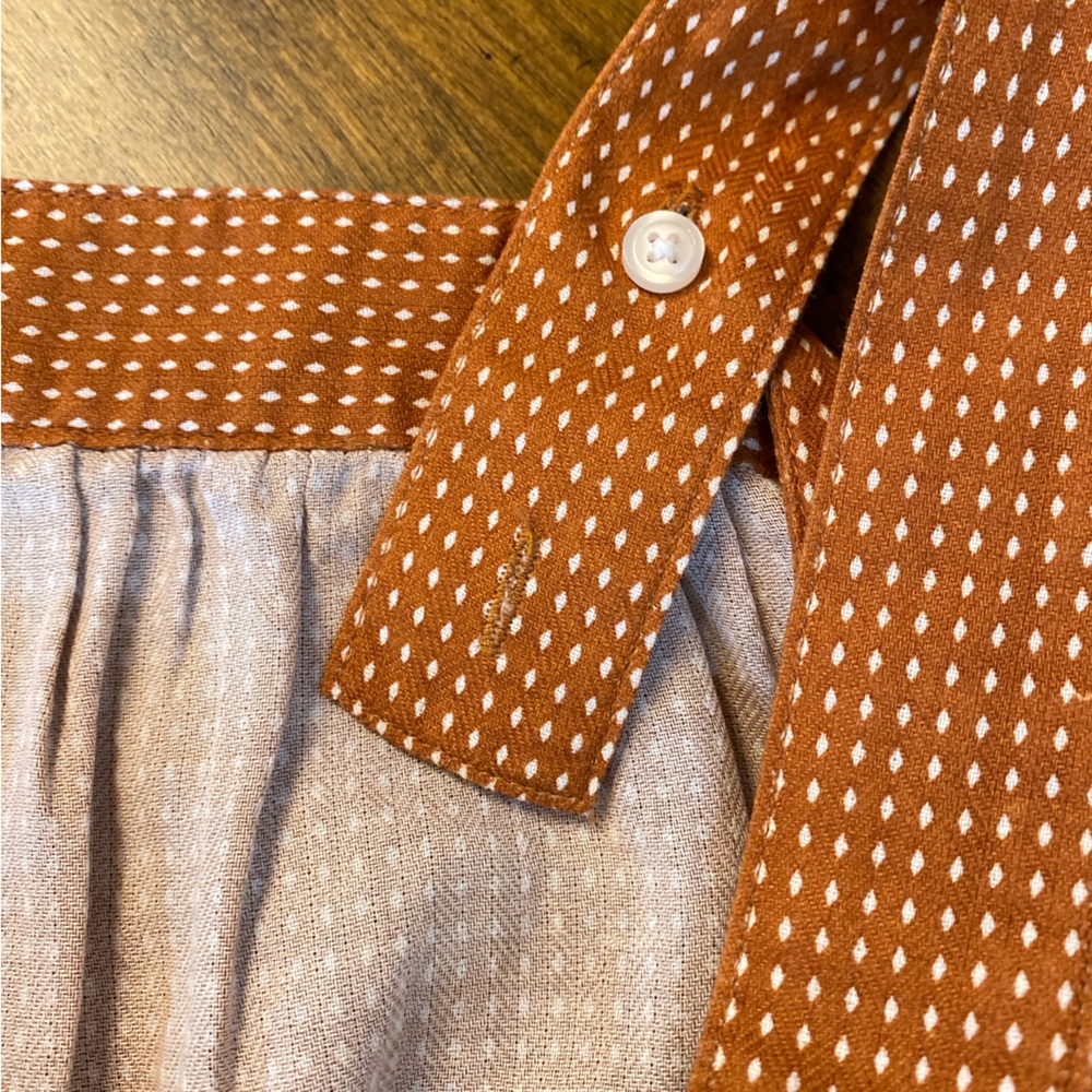 a.n.a Burnt Orange Polka Dot Square neck Cotton Sleeveless Tank top NWT Sz Large - Picture 15 of 15